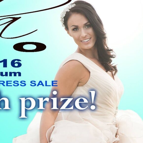 SAMPLE PROM Dress Princess, Ruffle Ballgown, Champagne Off-the-shoulder BLING - Picture 2 of 11